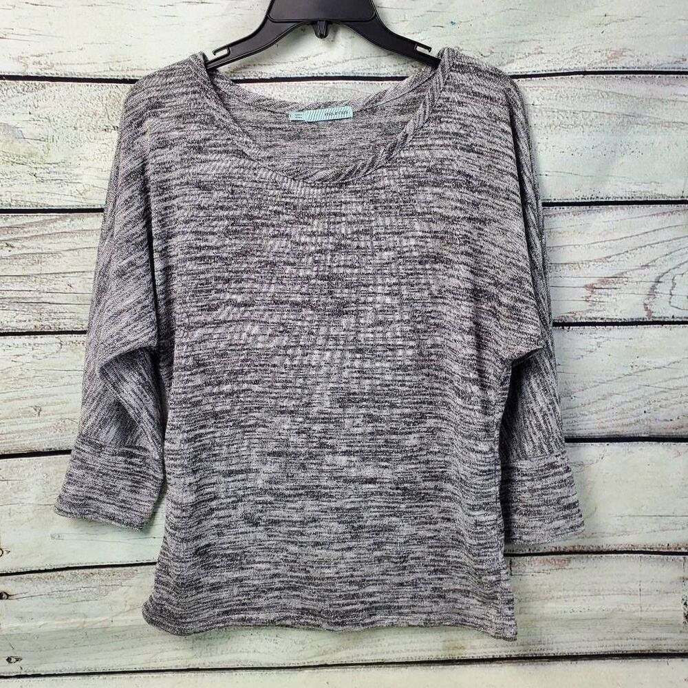 Maurices Women’s Gray Space-Dye Lightweight 3/4 Sleeve Top Size Large